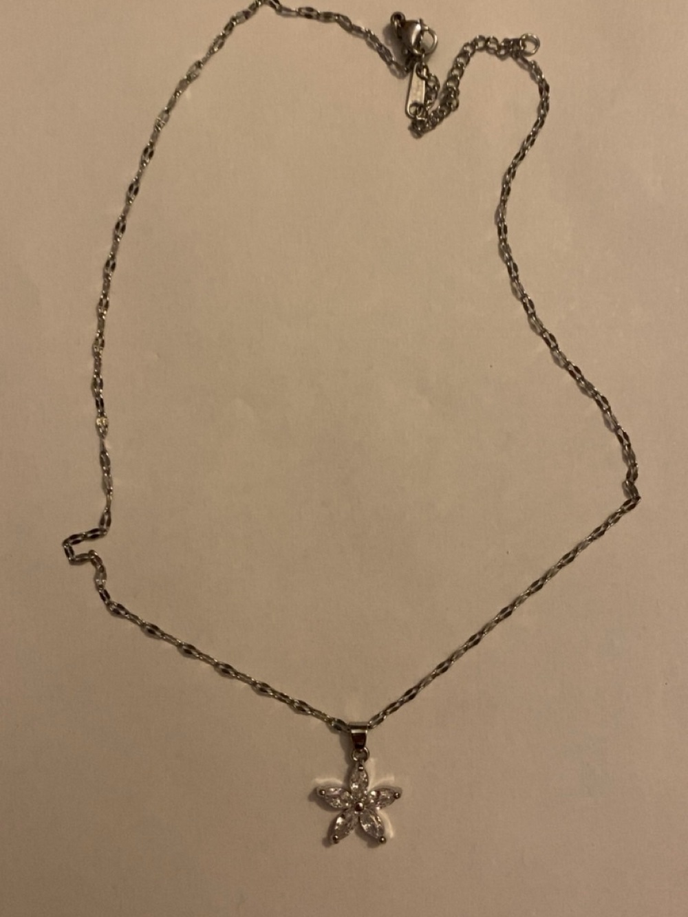 Silver Flower Pendant Necklace - Women Jewelry